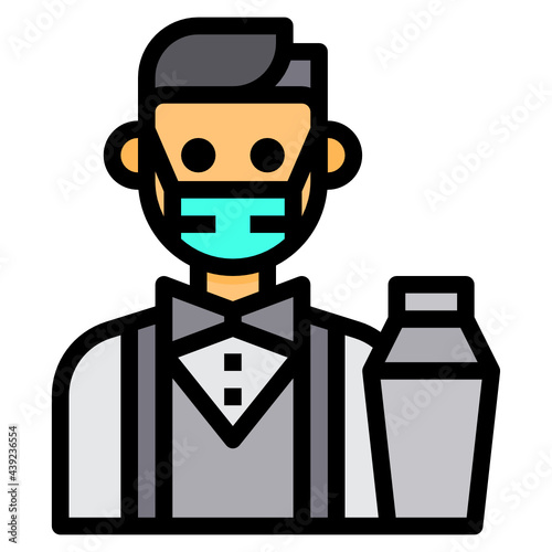 Bartender line icon