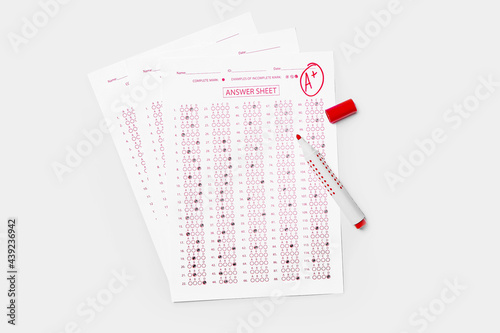 Checked answer sheet and ma...