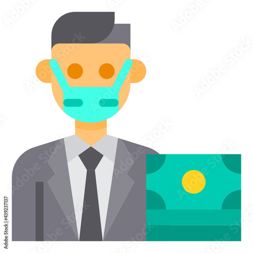 Banker flat icon