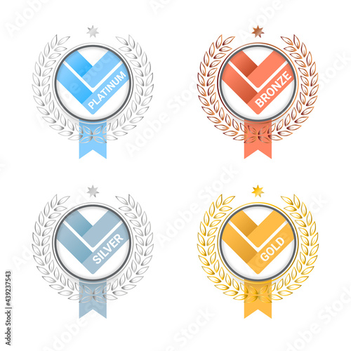 Award badges with different rank level