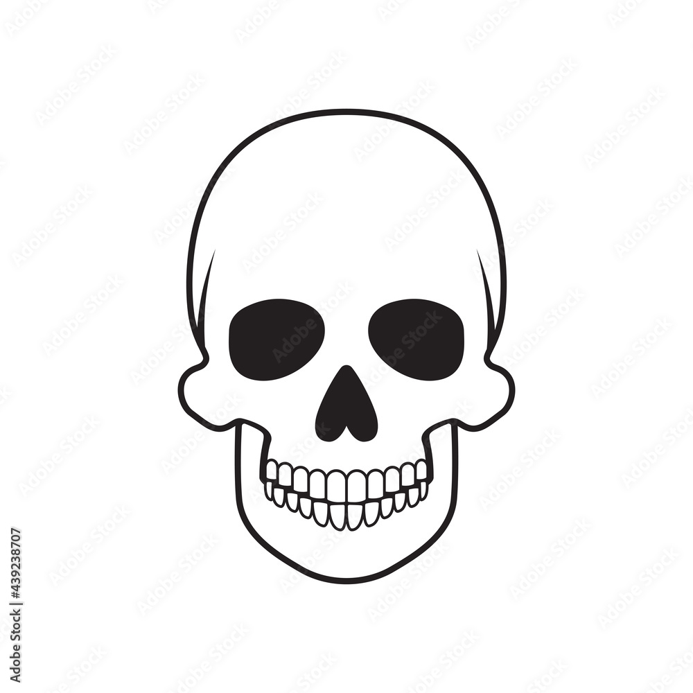Fototapeta premium Human skull on a white background. Vector.