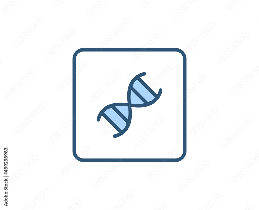DNA flat icon. Thin line signs for design logo, visit card, etc. Single high-quality outline symbol for web design or mobile app. Medical outline pictogram.
