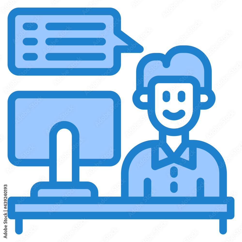 chat blue style icon chat blue style icon