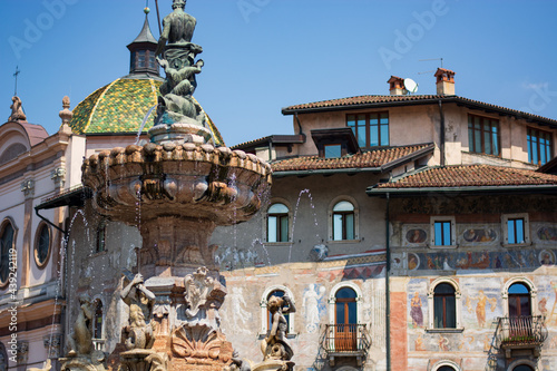 the fountain of Neptune in Piazza Duomo in Trento photo