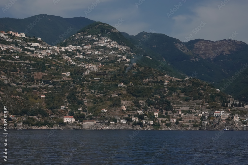 The view of Amalfi coastline, Italy.