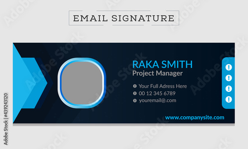 Corporate, Modern & Professional Email Signature. visit cards for webmail user with an author photo place creative modern layout.
