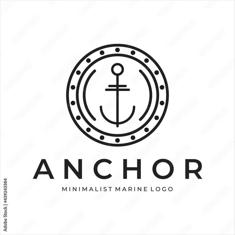 anchor ship logo minimalist line art icon illustration template design. minimal logo emblem anchor for marine or sailor business concept symbol design anchor ship logo minimalist line art icon illustration template design. minimal logo emblem anchor for marine or sailor business concept symbol design