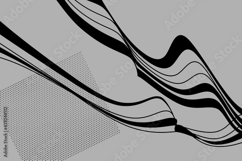 Abstract minimalism. 60s style. years curved lines. wavy pattern