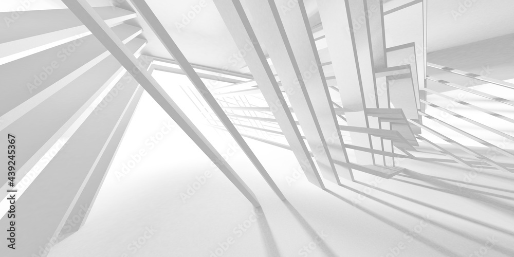 Obraz premium Illuminated corridor interior design. Empty Room Interior Background