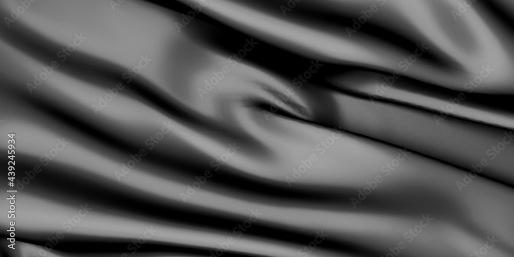 Fototapeta premium Abstract background luxury cloth. Smooth elegant black silk or satin