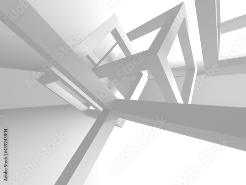Illuminated corridor interior design. Empty Room Interior Background