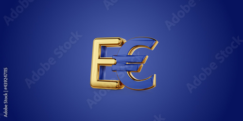 symbolic golden E-Euro as E...