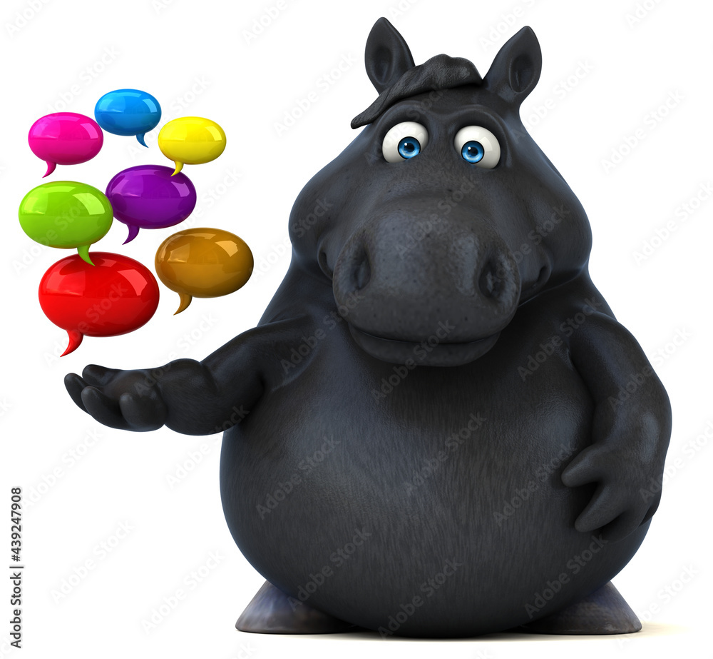 Naklejka premium Fun horse - 3D Illustration