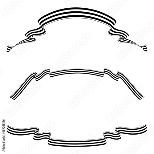 Set of St. George ribbons for the Victory Day holiday on May 9. Vector image on a white background.