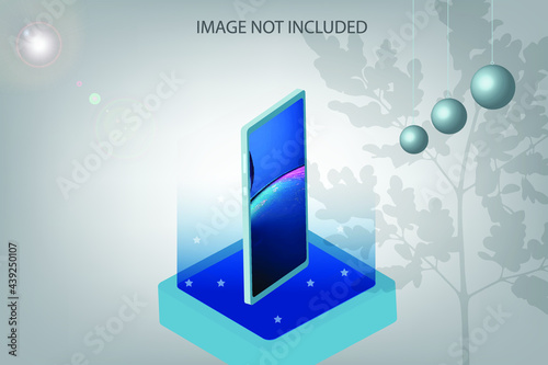 Smart Phone galaxy s21 plus  Mockup with 3D box 