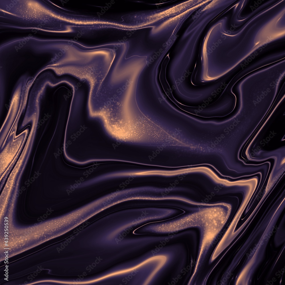 Abstract background with dark purple and black liquid acrylic paint and ...