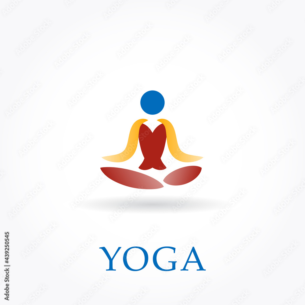 Yoga logo and icon. Yoga meditation figure pose. Vector illustration Yoga logo and icon. Yoga meditation figure pose. Vector illustration