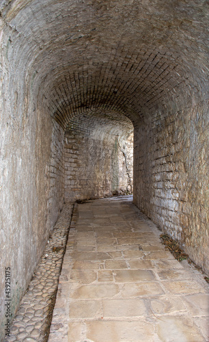 old stone tunnel in Venetian Fortress 