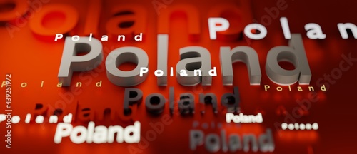 Abstract Poland 3D TEXT Rendered Poster (3D Artwork)