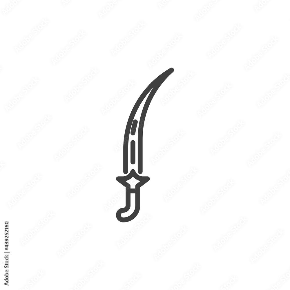 Saber sword line icon Saber sword line icon