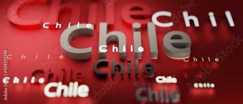 Abstract Chile 3D TEXT Rendered Poster (3D Artwork)