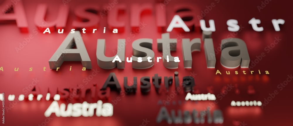 Fototapeta premium Abstract Austria 3D TEXT Rendered Poster (3D Artwork)