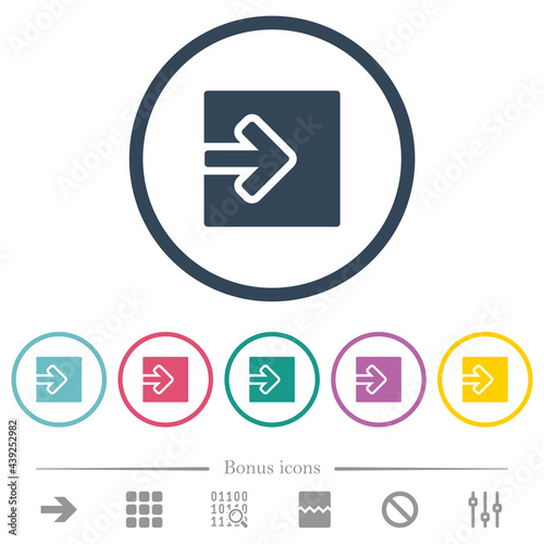 Import object flat color icons in round outlines