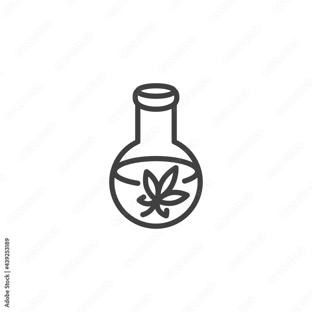 Medical marijuana lab research line icon Medical marijuana lab research line icon