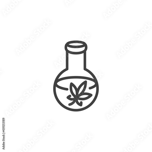 Medical marijuana lab research line icon