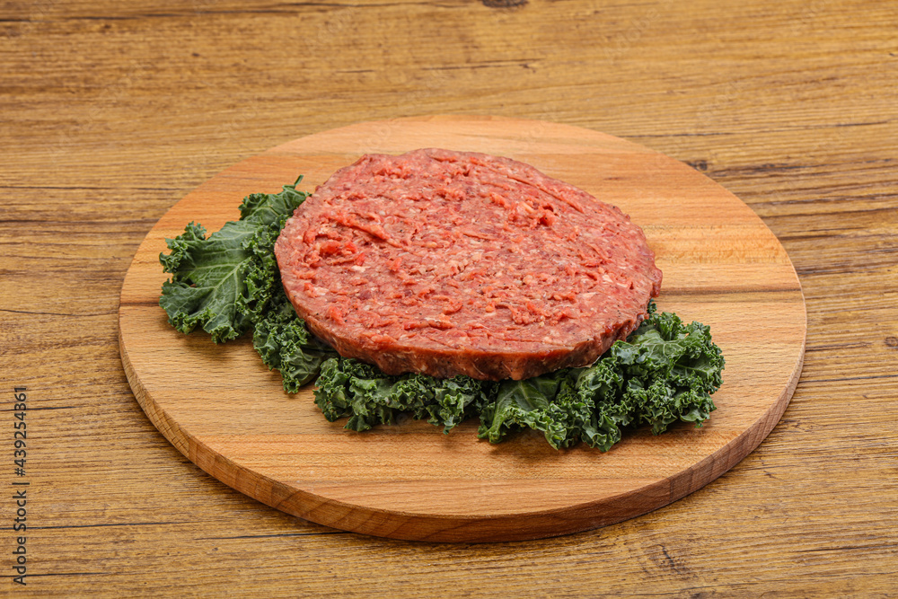 Raw beef burger cutlet for burger Raw beef burger cutlet for burger