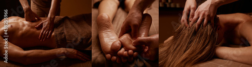 Banner for the site Massage salon and spa. Wellness center and manual therapy.