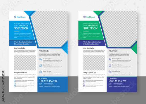 Medical Healthcare Flyer Template. Poster, medical, healthcare, pharmacy presentation. fully editable