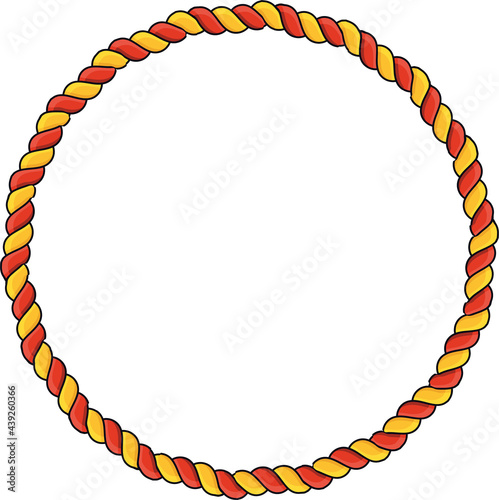Collection of round outline decorative rope border frames