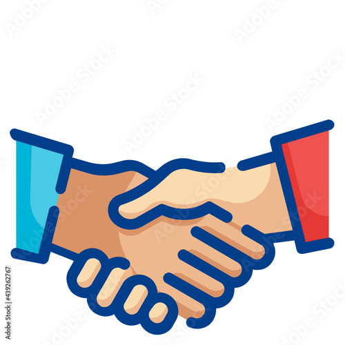 handshake fill outline icon