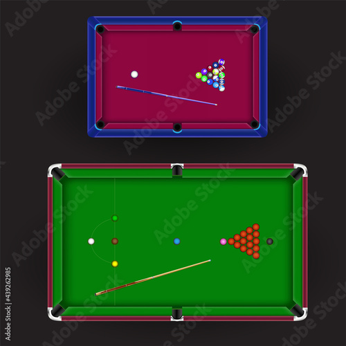 Billiard tables American Snooker dark background