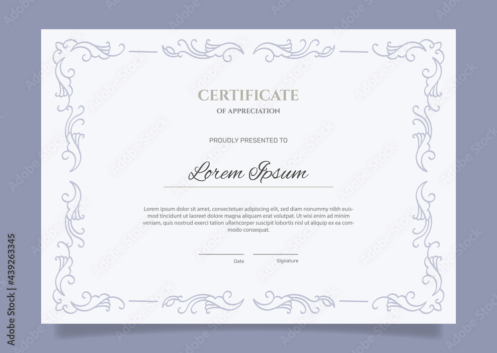 Engraving hand drawn ornamental certificate template. - Vector. Engraving hand drawn ornamental certificate template. - Vector.