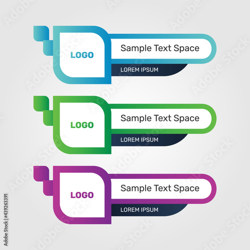 Modern style lower third banners template set. -  Vector.