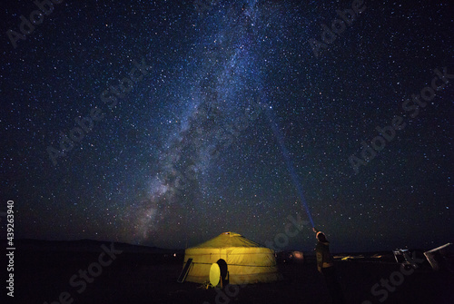 Stars and yurts in the Gobi Desert
