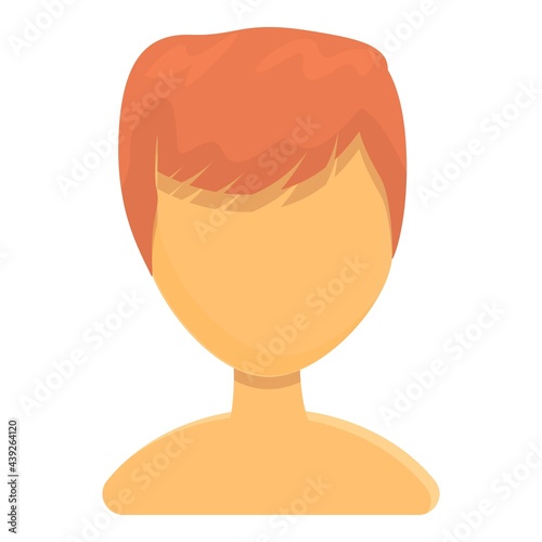 Red male hair icon. Cartoon of Red male hair vector icon for web design isolated on white background