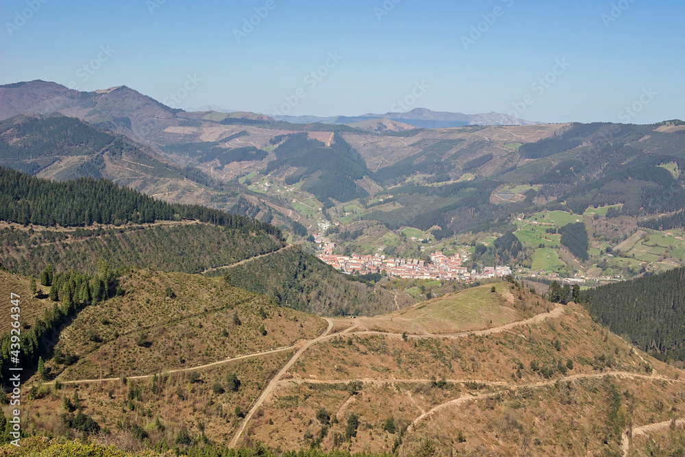 Zalla town mountains in Vizcaya province, Spain