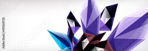 Vector 3d triangles and pyramids abstract background for business or technology presentations, internet posters or web brochure covers