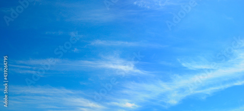 blue sky with beautiful white clouds. Wide photo.
