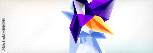 Vector 3d triangles and pyramids abstract background for business or technology presentations, internet posters or web brochure covers