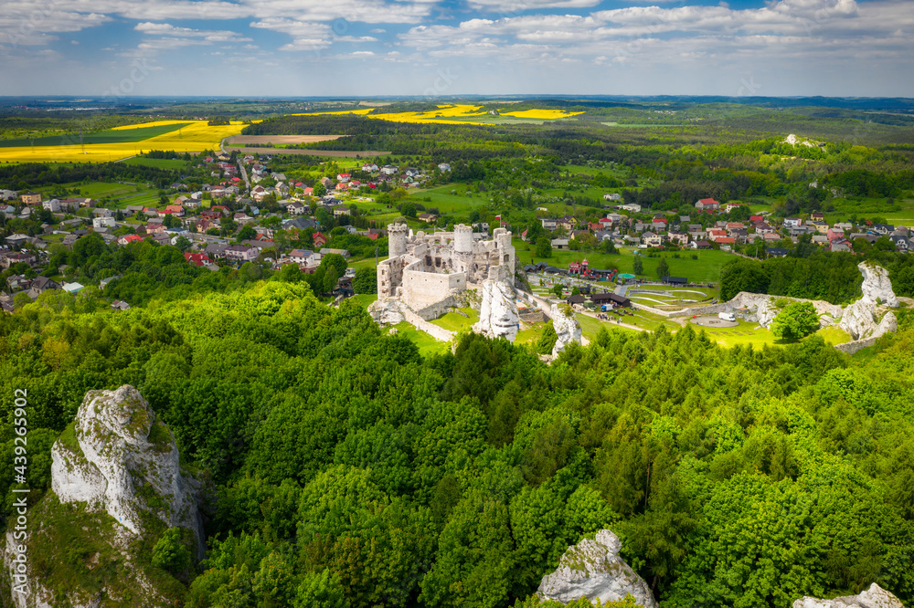 Ruins of Ogrodzieniec Castle in the south-central region of Poland.