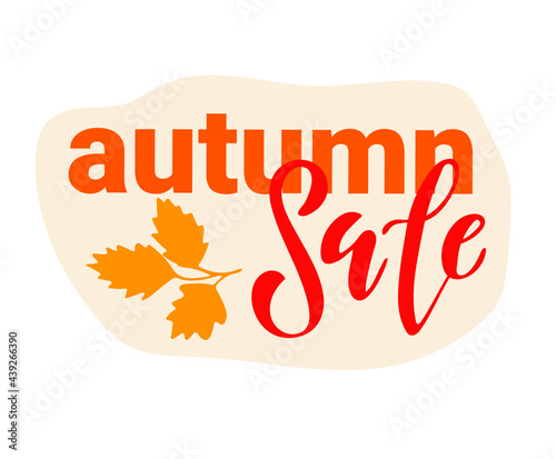 Autumn Fall Season Sale Ad Banner. Colorful fall leaves and advertising discount text. Vector background design.