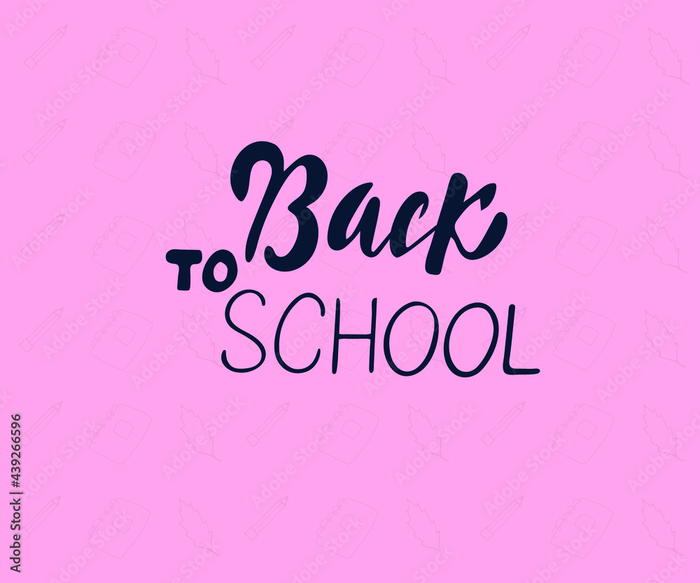 Back to school creative banner with pencils and leaves - sketch on the blackboard, vector illustration.
