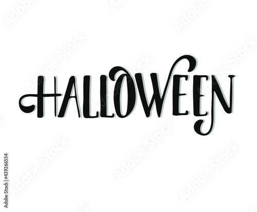 Halloween party vector lettering. Holiday lettering for banner. Happy Halloween poster, greeting card, party invitation. Vector illustration.