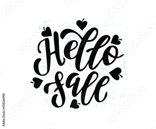 Hello Fall. Brush hand lettering. Inspiring quote. Motivating modern calligraphy. Can be used for photo overlays, posters, holiday clothes, cards and more.