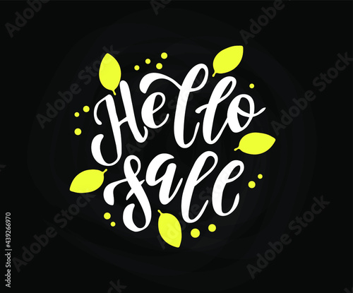 Hello Fall. Brush hand lettering. Inspiring quote. Motivating modern calligraphy. Can be used for photo overlays, posters, holiday clothes, cards and more.
