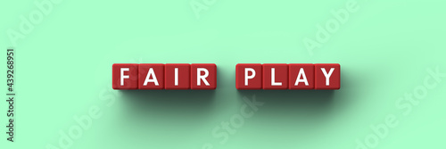 Fotografie 3D Cubes with the words fair play